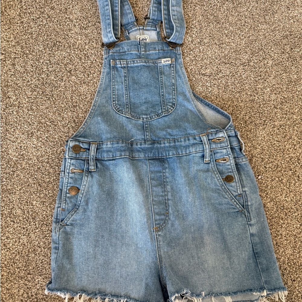 Lee Blue Denim Short Overalls